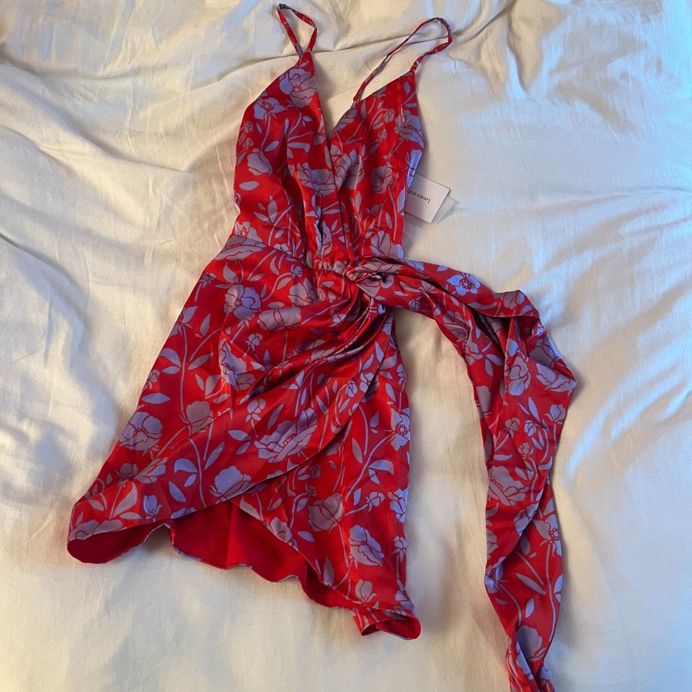 Lovers and Friends Kamala Mini Dress | Size XS | Red and Purple Floral NWT